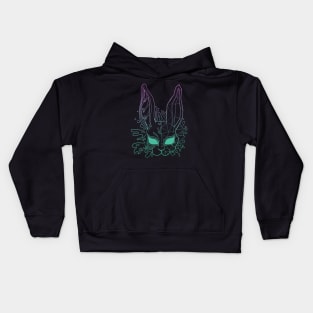 polygon bunny mask Kids Hoodie